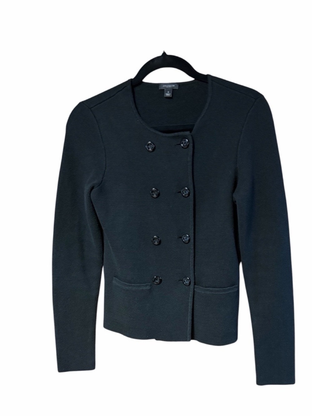 Ann Taylor Double Breasted Knit Sweater Jacket
